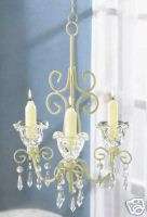 Chic Ivory Shabby hanging Chandelier Tealight Candle Holder wedding 