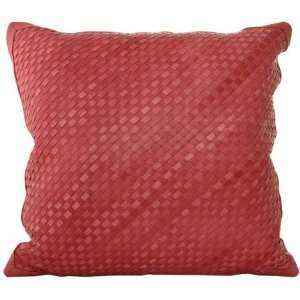  Lance Wovens Watercolor Red Leather Pillow: Home & Kitchen
