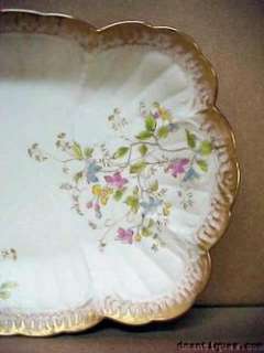 c1890 Redon Limoges Ice Cream Tray 10 Plates HP Flowers  
