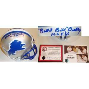 Bullet Bill Dudley Signed Lions Mini Helmet w/HOF66  