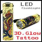 3D.Glow.Tattoo.9 LED Flashlight   Panther & Snake