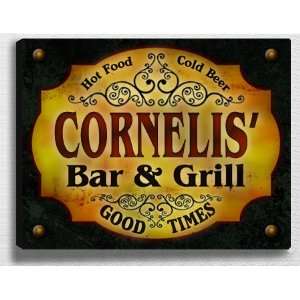  Corneliss Bar & Grill 14 x 11 Collectible Stretched 