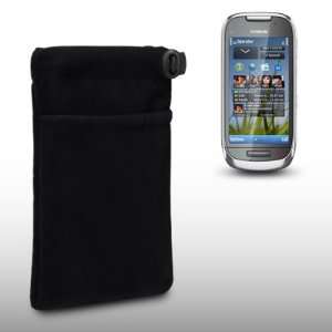 NOKIA C7 SOFT CLOTH POUCH CASE / COVER / BAG WITH ACCESSORY POCKET, BY 