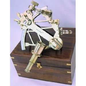 6in Brass Ross London Working German Style Sextant with 