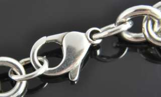   Co Sterling Silver 925 Heart Tag Charm Pendant Cable Chain Necklace NR