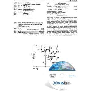 NEW Patent CD for DIODE CONSTANT VOLTAGE SOURCE LIMITS CURRENT THROUGH 