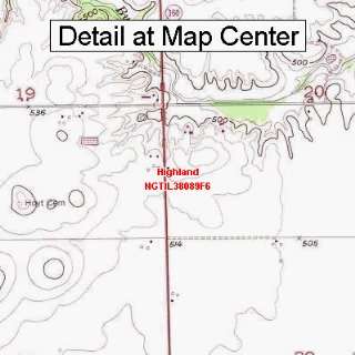   Topographic Quadrangle Map   Highland, Illinois (Folded/Waterproof
