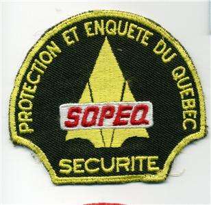 POLICE SHOULDER PATCH 2 DIFF. COLOR SOPEQ SECURITE  