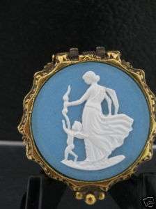 Vintage CORDAY Cameo Solid Perfume in Goldtone  