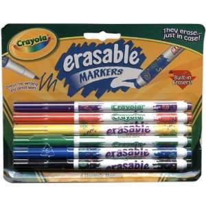  Crayola Eraseable Markers 6 Assorted Colors (2 Pack 