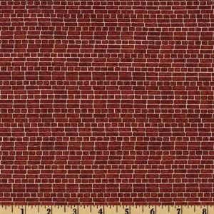  44 Wide Just Train Crazy Brick Wall Red Fabric By The 