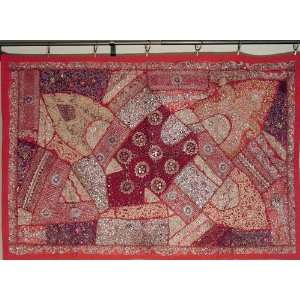   India Inspired Ethnic Decor Sari Wall Tapestry Textile
