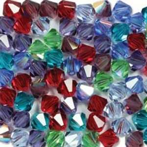   4mm Bicone Czech Crystal Gemtones Mix Beads Arts, Crafts & Sewing