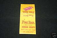 PINE BROS GLYCERIN COUGH DROPS MATCHBOOK COVER  