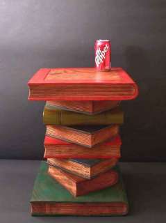 Book Stack Table Antique Finish Library Coffee Fre Ship  