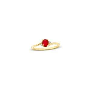  ZALES Oval Ruby and Diamond Accent Ring in 10K Gold ruby 