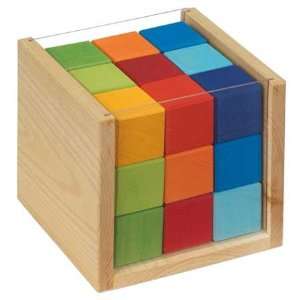  Colored Wood Cubes in Box 