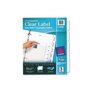  Index Maker Clear Label Punched Dividers, 5 Tab, Letter 
