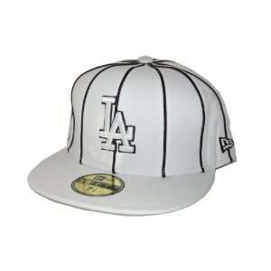 Los Angeles Dodgers Custom New Era Official Fitted Hat   White Black 