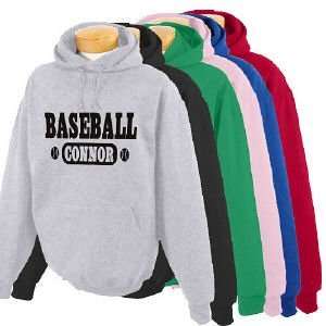  Personalized Baseball Hooded Youth Sweatshirt Sports 