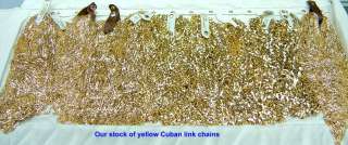 14k Yellow Gold Cuban Link 28 Chain 11mm Free Ship  