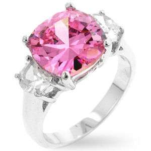 JEWELRY ~ CUBIC ZIRCONIA PINK ICE RING SIZE 10  