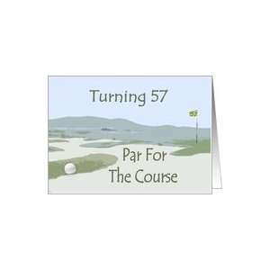  57th Birthday, golf course Card Toys & Games