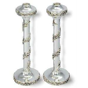  Sterling Silver Candlesticks with cast leaves: Home 