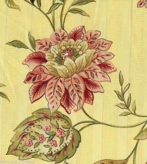 Floral Curtain Fabric Yellow Pink Red Green Swavelle  