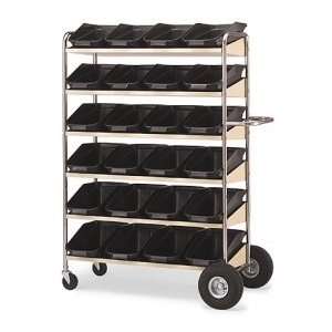    Super Capacity Movable Bin Cart with Grey Shelves
