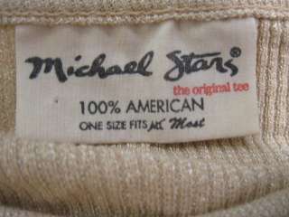 MICHAEL STARS Beige 3/4 Sleeve Shirt Top One Size  