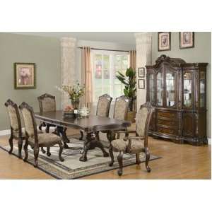  Italy 7 Piece Dining Set in Brown Cherry