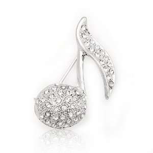  Crystal Embedded Whimsical Eighth Note Brooch Everything 