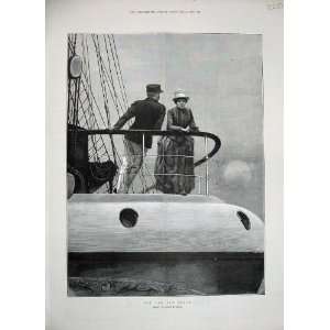  1888 Julius Price Fine Art Lady Man Ship Sea Romance: Home 