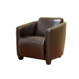  Baxton Studio Gallo Bonded Leather Club Chair, Dark Brown 