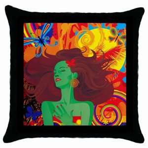  Colorful Model Black Throw Pillow Case: Home & Kitchen