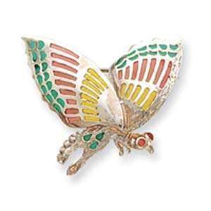  Sterling Silver Multicolored Enameled Insect Pin Jewelry