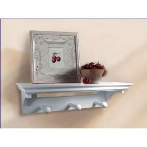  Orleans   Decorative Shelf w/ Hanging Pegs, White Finish 