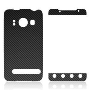  Black Carbon Fiber Vinyl Cell Phone Skin for HTC EVO 4G 