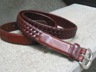 Roundtree & Yorke Used Brown Woven Leather Belt 42 /105  
