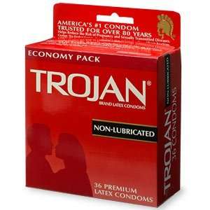 Trojan Non Lubricated Latex Condoms 36 ea Health 