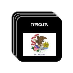 US State Flag   DEKALB, Illinois (IL) Set of 4 Mini Mousepad Coasters