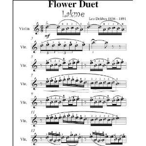Flower Duet Lakme Delibes Easy Violin Sheet Music Leo Delibes  