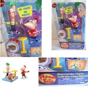   PHINEAS AND FERB GUITAR AND DRUM FIGURINE PLAY SET Toys & Games