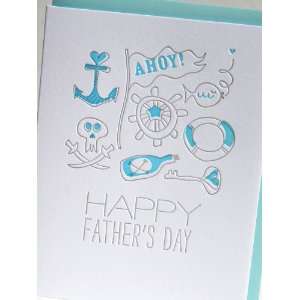  deluce design ahoy dad letterpress fathers day card *NEW 