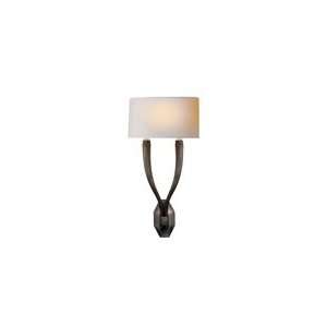 Chart House Ruhlmann Double Sconce in Bronze with Natural Paper Shade 