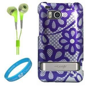 Purple Flowers 2 Piece Protective Crystal Hard Snap On Protector Case 
