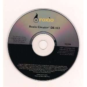  Roxio Creator DE 10.3 Reinstallation Disc 