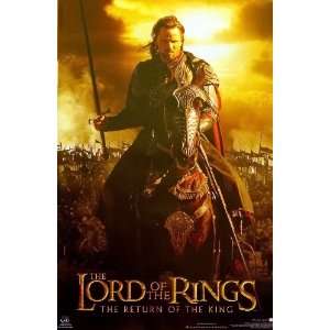  Lord Of The Rings 23x35 Return King Aragorn On Horse Movie 
