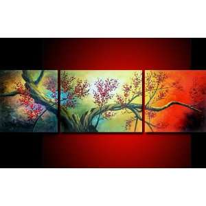  Forest Blossom   3 Piece Canvas Oil Painting: Home 